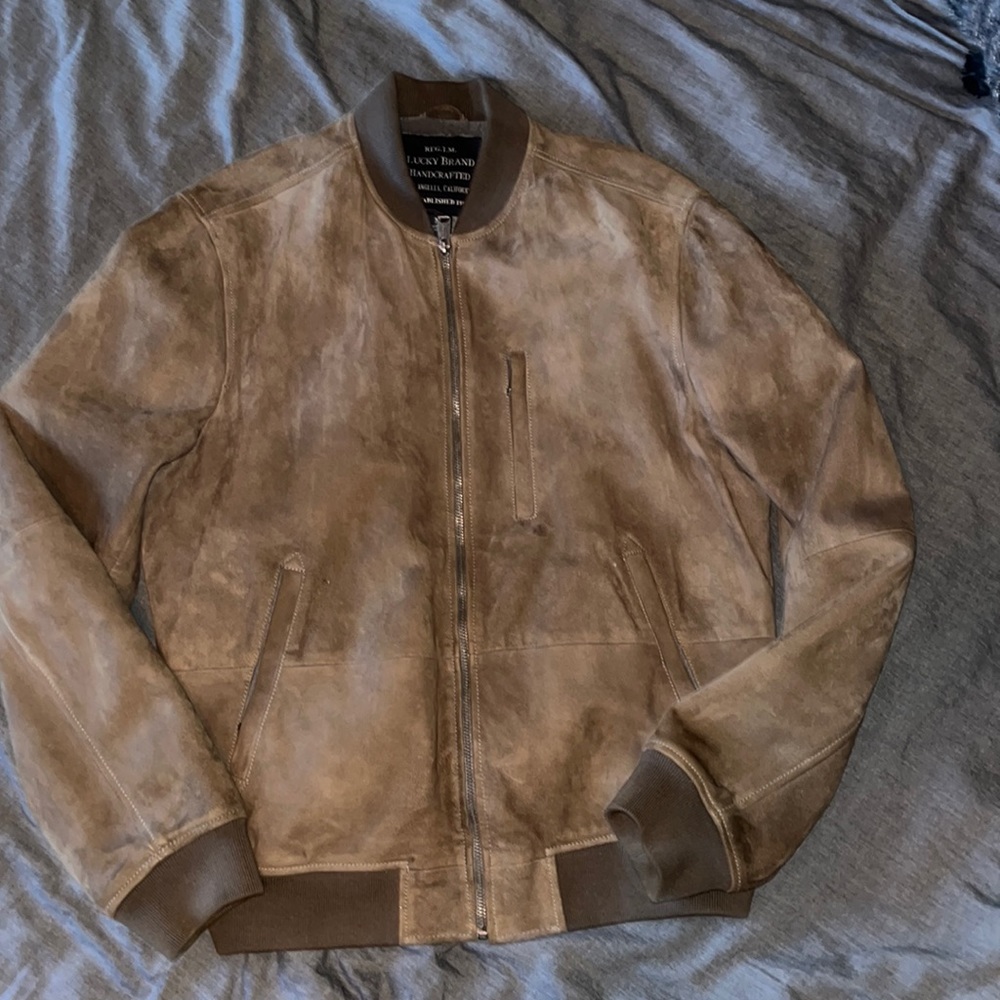 Suede bomber jacket